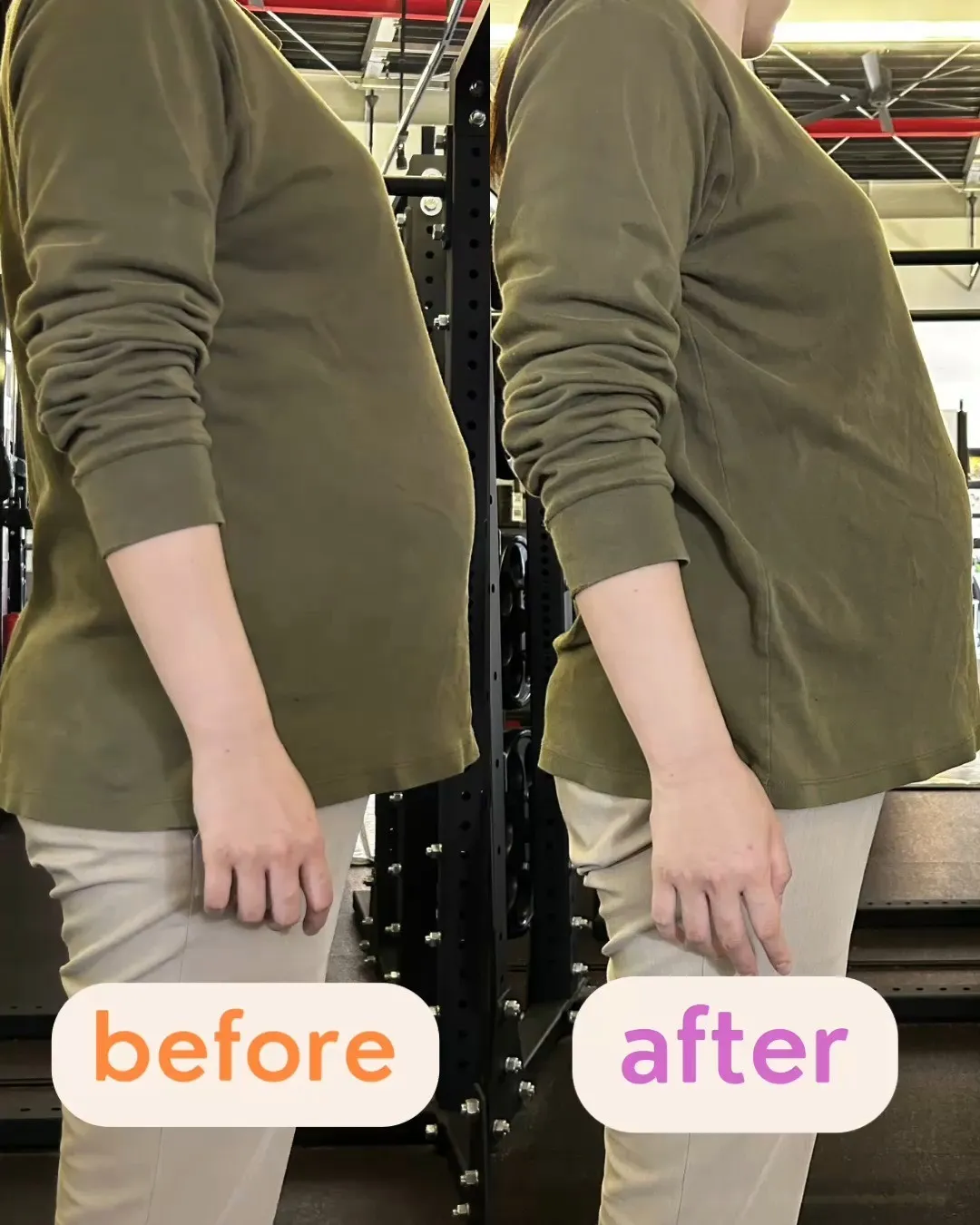 【妊娠9ヶ月でも姿勢は変わる】